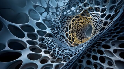 Aufkleber - Transforming surface textures in a fluid structure digital art abstract environment macro viewpoint conceptual design