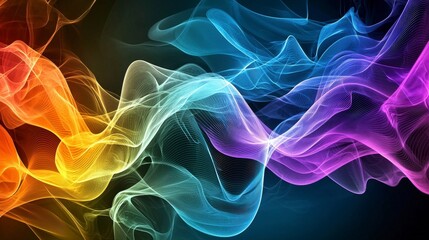 Aufkleber - Abstract soundwaves flowing in vibrant colors digital art energetic environment visual harmony