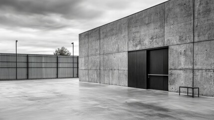 Aufkleber - Bold black and white architectural contrast urban environment minimalist design sharp viewpoint modern structure