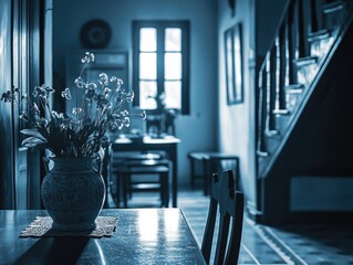 Wall Mural - Flowers on Wooden Table