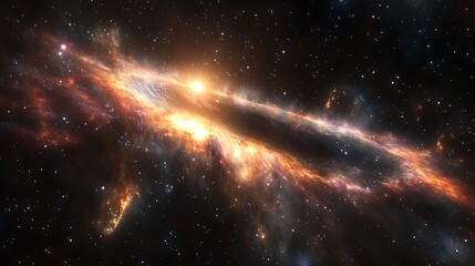 Wall Mural - A dramatic black hole in 3D, with colorful interstellar clouds and countless stars creating a captivating space environment