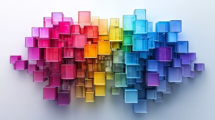Poster - Colorful glass cubes abstract background.