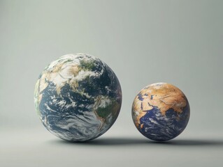 Wall Mural - two earths close up