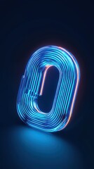 Poster - Innovative neon design digital space graphic art modern aesthetic close-up secure communication concept