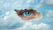 © xbzz - Eye in the sky exploring privacy compliance and awareness clouds digital art surreal environment upward view
