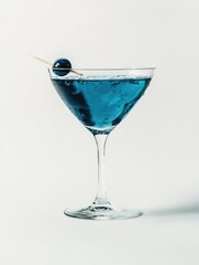 Poster - Blue Cocktail with Black Olive Garnish