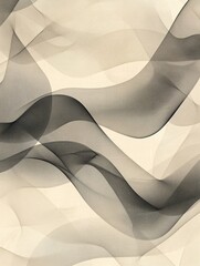 Poster - Abstract swirling waves of smoke varying in depth and opacity creating a captivating monochrome effect. Generative AI