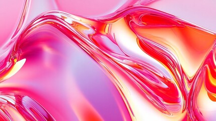 Wall Mural - Mesmerizing Fluid Waves of Vibrant Color in Abstract Digital Art