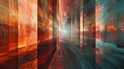 A vertical shot of abstract layers of light, showcasing smooth light art and a visually stunning space.

