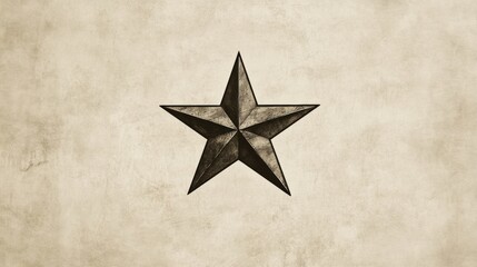 Fototapete - Five point star design on a textured background showcasing artistic symmetry and timeless appeal. Generative AI