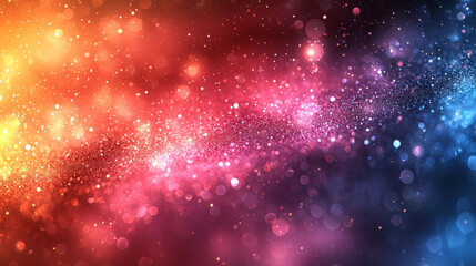 Poster - Vibrant cosmic dance of colors digital universe abstract art spectacular lighting macro view visual representation of emotions and motion