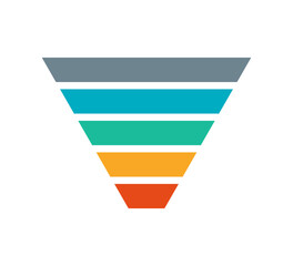 Wall Mural - sale marketing funnels set. business pyramid template with five steps. funnel diagram 5 steps templa