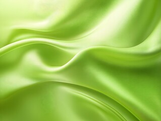 abstract flowing green silk fabric soft waves elegant texture subtle light