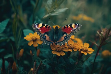 Sticker - Butterfly on Yellow Flower