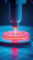 Poster - Futuristic technology gear closeup in well-lit lab intricate details under laser focus