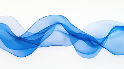 Fototapete - Flowing blue waves abstract art minimalist design calm environment dynamic viewpoint