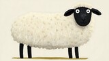 Cute Cartoon Sheep with Black Face and Legs.