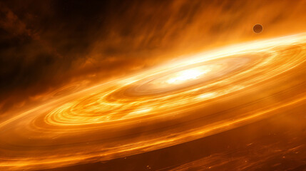 Wall Mural - vibrant cosmic explosion illuminating swirling gases in deep space. generative ai