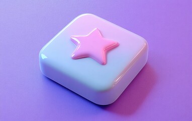 Poster - A glossy star-shaped icon on a pastel gradient background, reflecting modern design aesthetics and playful creativity.