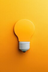 Poster - a vibrant yellow light bulb on a bright orange background, symbolizing creativity and innovation in 