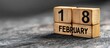 © cusniatul - February 18th wooden calendar on wood