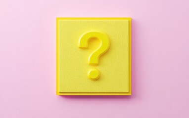 Poster - A vibrant yellow question mark symbol on a textured background, ideal for representing curiosity and inquiry.
