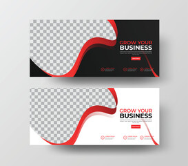 Wall Mural - Grow Your Business Banner Ad Template for business promotion marketing offices Vector Templates