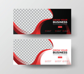 Wall Mural - Grow Your Business Banner Ad Template for business promotion marketing offices Vector Templates
