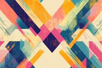 Fototapete - Vibrant abstract patterns featuring bold colors and dynamic shapes in a modern artistic design. Generative AI
