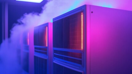 Poster - Illuminated Server Racks with Vapor in a Data Center Environment