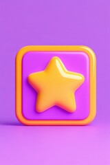 Poster - Colorful star icon on a vibrant purple background, perfect for brightening designs and attracting attention. Eye-catching and playful.