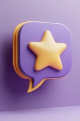 Poster - Colorful social media icon featuring a star in a speech bubble design, perfect for digital communication themes.