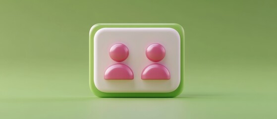 Poster - Colorful icon depicting two abstract individuals on a vibrant background. Perfect for representing community and social interactions.