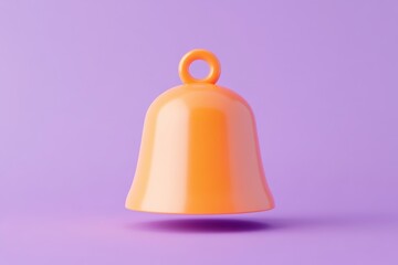 Poster - A bright orange bell against a purple background, creating a cheerful and playful atmosphere for various design projects.