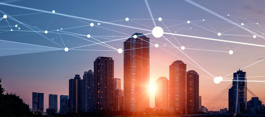 Poster - network, communication, dx, digital transformation, iot, building, apartment, real estate, system, blockchain, block chain, future, cyber, security, 6g, haps, lpwa, dtc, internet, online, web, connect