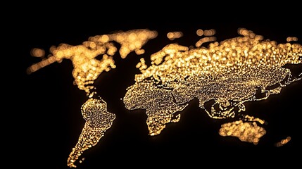Aufkleber - illuminated global map a world of sparkling lights