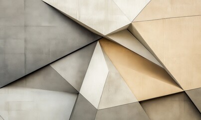 Poster - Abstract geometric design featuring angular shapes and muted colors.