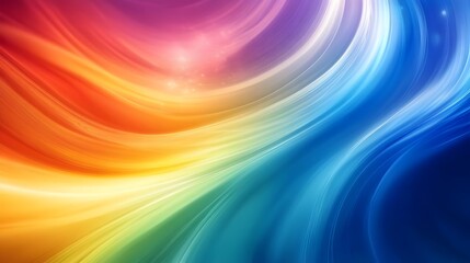 Poster - Vibrant Rainbow Swirl Abstract Background Design Digital Art Colorful Glowing Smooth Gradient Texture Modern Wallpaper Illustration Artistic Image Dynamic      
