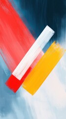 Poster - Dynamic abstract artwork bursting with reds and yellows vibrant energy graphic design colorful environment angled view