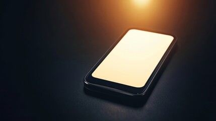 Poster - Illuminated Smartphone Display on Dark Surface