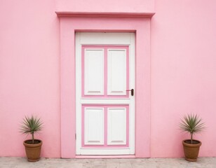  White and Pink Mixed Door