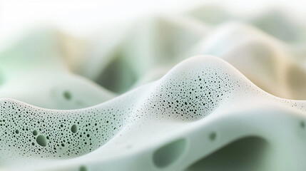 Poster - Abstract close-up of smooth foam with small bubbles, creating a soft and flowing texture
