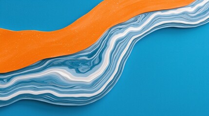 Poster - Abstract cosmic scene fluid patterns and colors digital art bright blue environment straight-on viewpoint