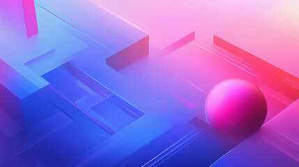 Poster - Vibrant futuristic arcade style with a colorful geometric design. Generative AI