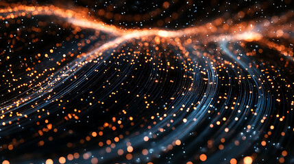 Aufkleber - Dynamic light trails abstract space digital art dark environment close-up motion visualization