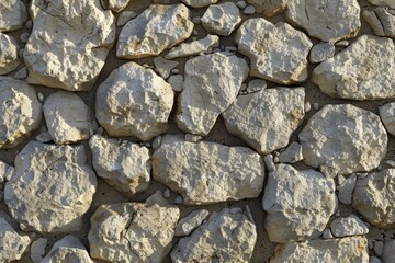 Photo of Old grey antique cobble stone wall. Background texture for backdrops or mapping