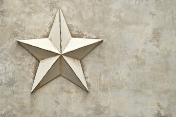 Poster - Decorative five pointed star on a textured surface with a neutral color tone in a modern design context. Generative AI