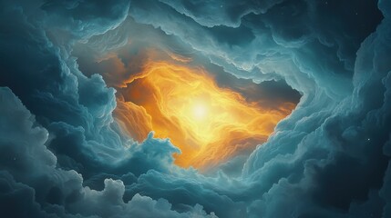 Poster - Abstract cosmic scene digital artwork fluid patterns and colors straight-on view vibrant environment for artistic wallpaper