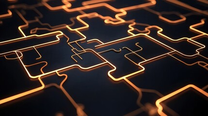 Poster - Dynamic circuit patterns digital space abstract art modern environment close-up view technology concept