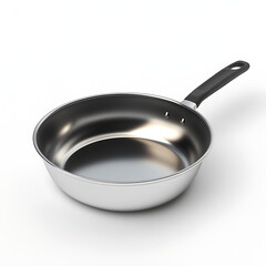 3D render metal pan on a white background.